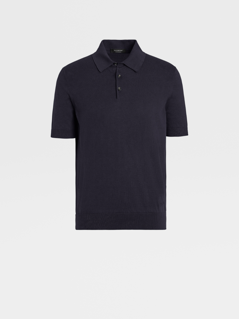 Navy Blue Premium Cotton Knit Short-sleeve Polo